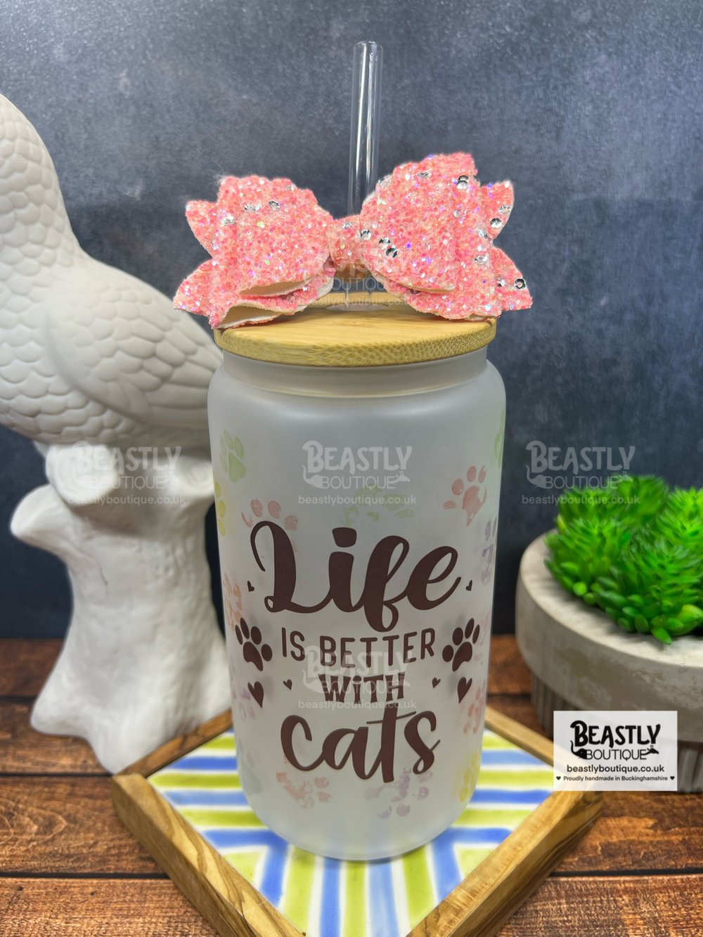 Life Is Better With Cats Glass Tumbler
