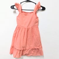 Image 1 of GAP Girls Swiss Dot Flutter Sleeves Peach Dress