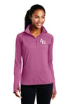 Ladies Embroidered Stretch fleece Quarter Zip - 4 color options