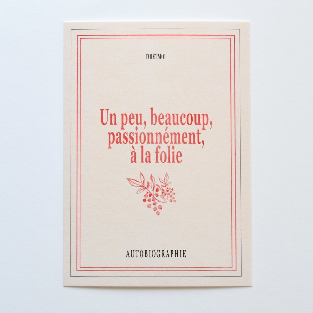 Image of CARTE POSTALE "Autobiographie"