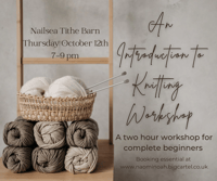 Image 1 of Introduction to knitting workshop Thursday October 12 th 7-9pmTithe Barn Nailsea