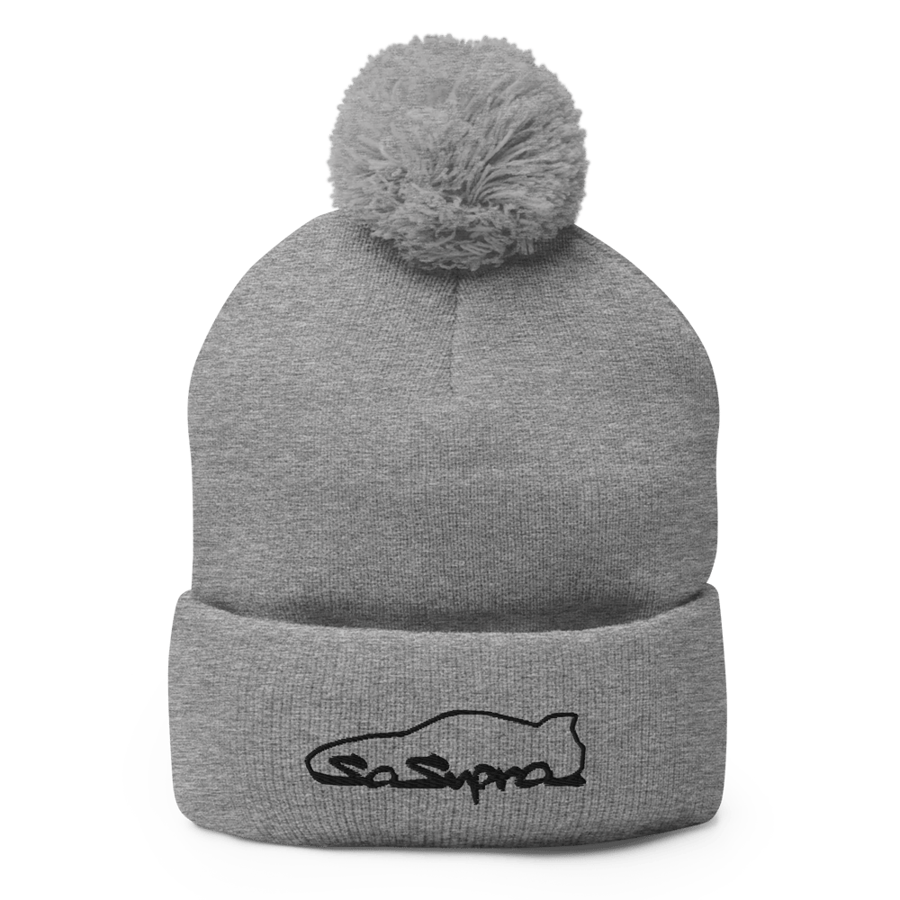 Pom-Pom Beanie Black Logo