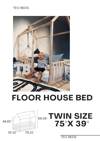 Montessori bed - NON PAINTED TWIN SIZE BED 39''x75'' with bed rails Teo Beds' free shipping on SALE