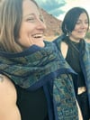 Navy Blue Double Woven Linen Space Scarf