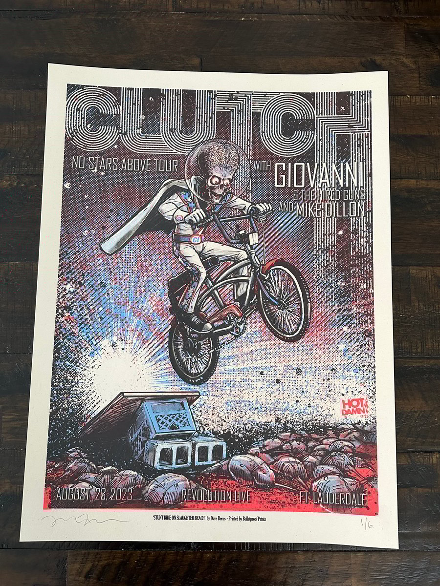 CLUTCH Gig Posters 2023 Fort Lauderdale Florida | Hot Damn Arts