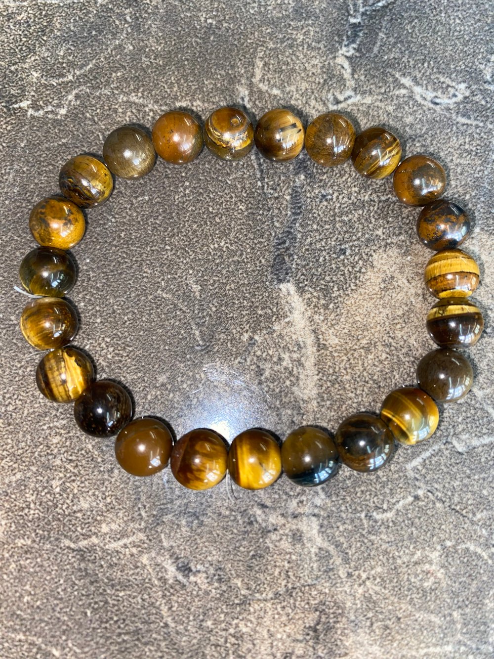 Image of Tiger Eye Crystal/Stone Bead Bracelet (8MM)