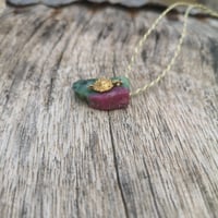 Image 3 of Ruby Zoisite Gold Amulet