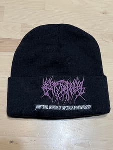 Image of Officially Licensed Crepitation "Monstrous Eruption of Impetuous Preposterosity" Purple Logo Beanie!