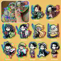 Image of Demon Slayer Running Holographic Sticker | Limited Quantity | Waterproof Die Cut Sticker