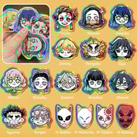 Image of Demon Slayer Holographic sticker | Limited Quantity  | Waterproof Die Cut Sticker