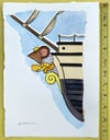 Mice on the Ice original art: Cheddar Princess Figurehead