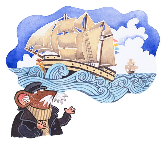 Mice on the Ice original art: Shipwright Mr McWhiskers