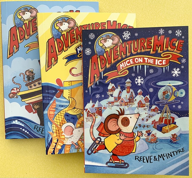 Mice on the Ice original art: Cheddar Princess Launch