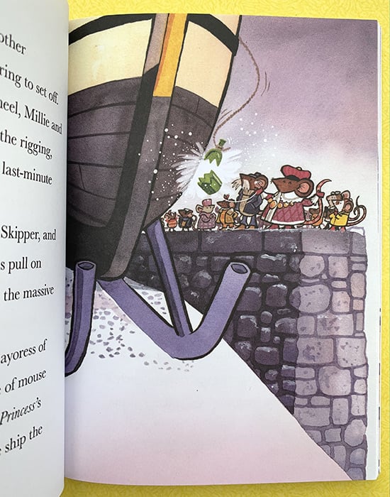 Mice on the Ice original art: Cheddar Princess Launch