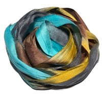 Image 1 of 10YD. WISHING WELL HAND DYED SARI SILK RIBBON BY COLOR KISSED SILK