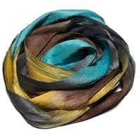 Image 2 of 10YD. WISHING WELL HAND DYED SARI SILK RIBBON BY COLOR KISSED SILK