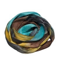 Image 4 of 10YD. WISHING WELL HAND DYED SARI SILK RIBBON BY COLOR KISSED SILK