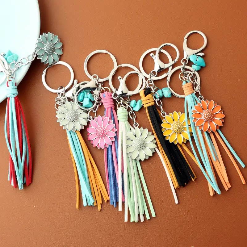 Image of sunflower keyring - glow in the dark