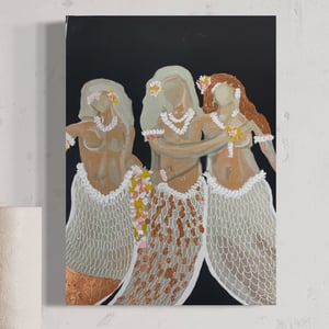 Image of Got your back Mermaids A4 with gold leafing 