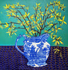 Forsythia In a Delft Jug 