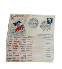 Image 4 of Complete set of 23 postcards/envelopes by Cello from the 1953 Tour de France