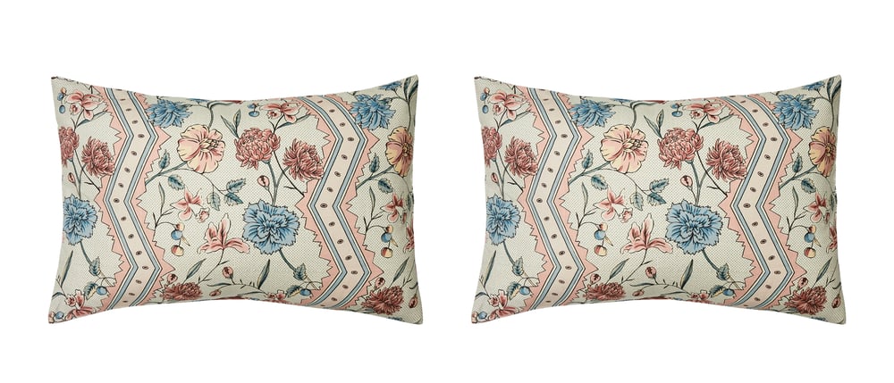 Image of Pair of large Linen Pillow Cushions - Marcel Pattern - Designed and Made in Paris