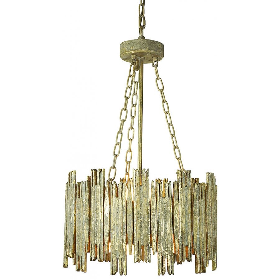 Image of Antique gold 6-light chandelier in the manner of wooden architectural fragments