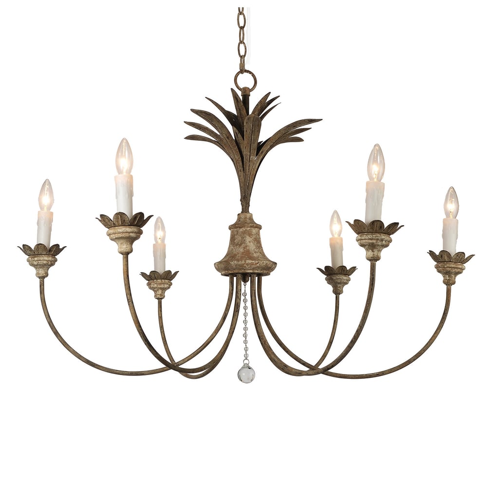 Image of Timeless Antique Mediterranean and European style 6-light chandelier