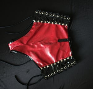 Image of Reptilia Lace up Panty in burgundy (Size S)