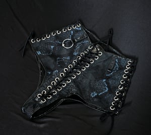 Image of Reptilia Lace up Panty in dark blue (Size S)