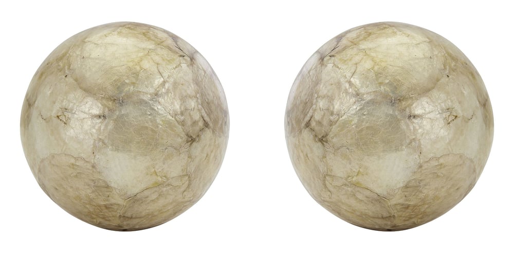 Image of Pair of champagne toned capiz shell orbs