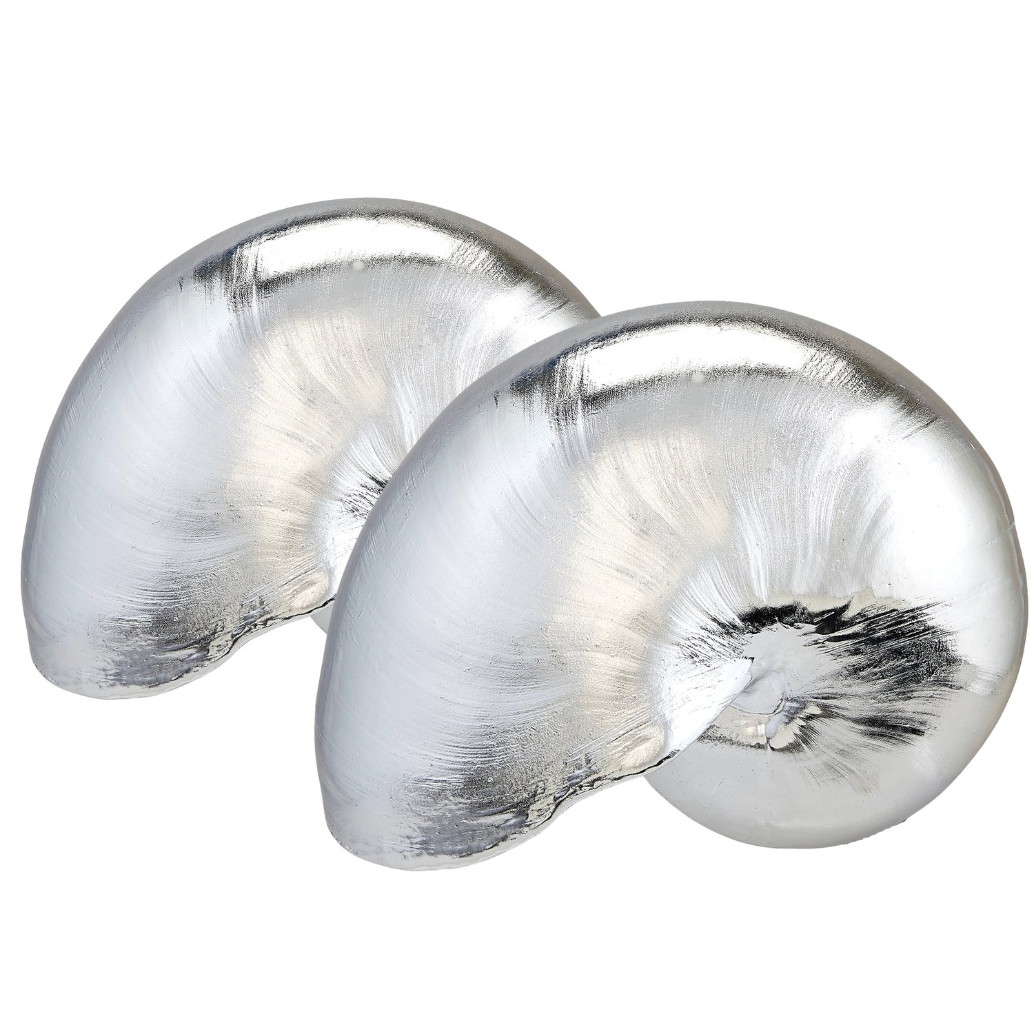 Image of Pair of decorative Silver Plated Nautilus Shell Sculptures