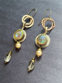 Image 2 of Opal resin earrings (pearls)