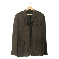 Image 2 of VESTE 4 POCHES / LIN KAKI / UPCYCLING / TAILLE 52 / RIDERS ON THE STORM
