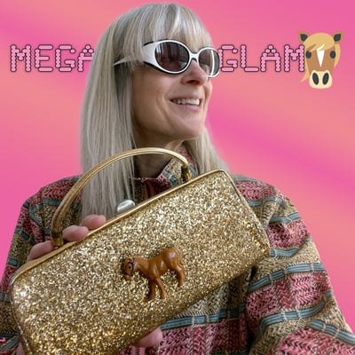 Image of MegaGlam Landfill Luxuries Glitter Pony Clutch