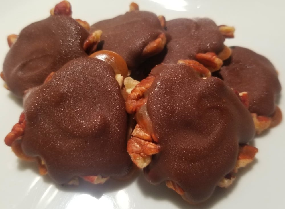Image of Keto Chocolate Pecan Turtle Clusters
