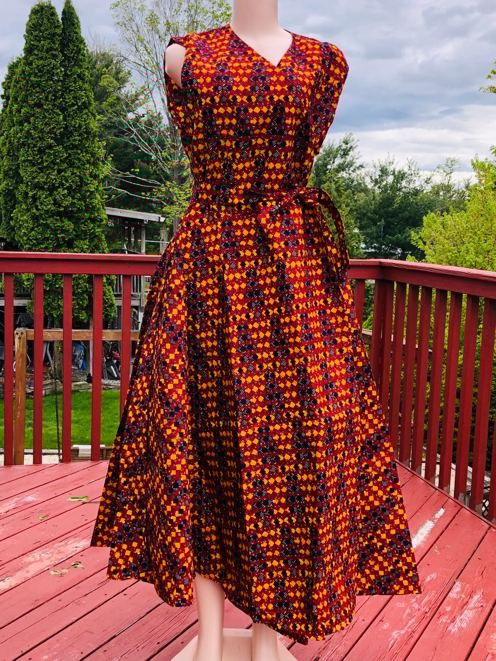 Image of Long Maxi Dress/ Hair Wrap and Bag Included/ one size 
