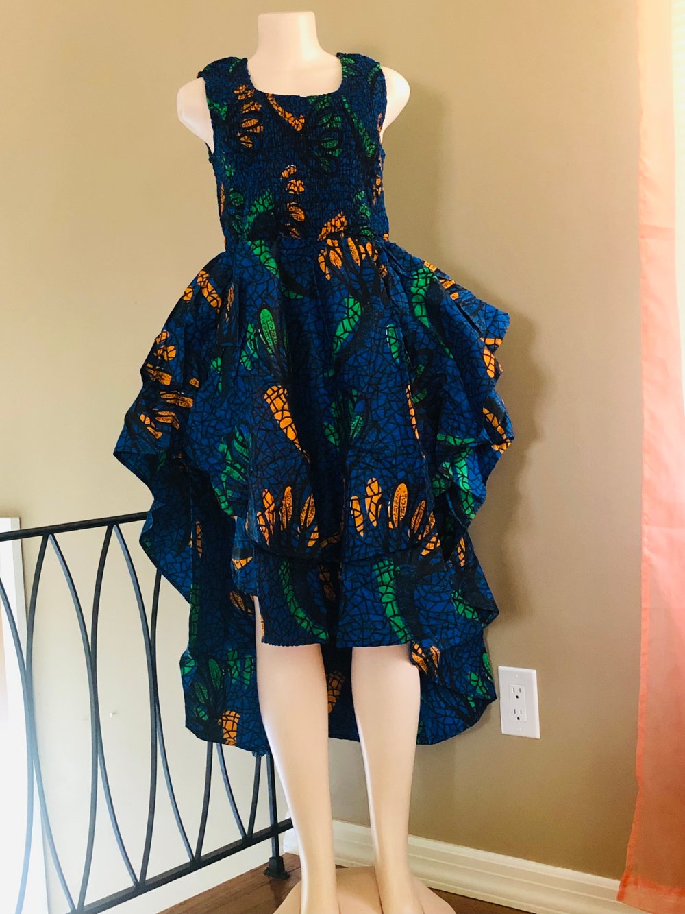 Image of High-Low Dress with Hair Wrap/one size