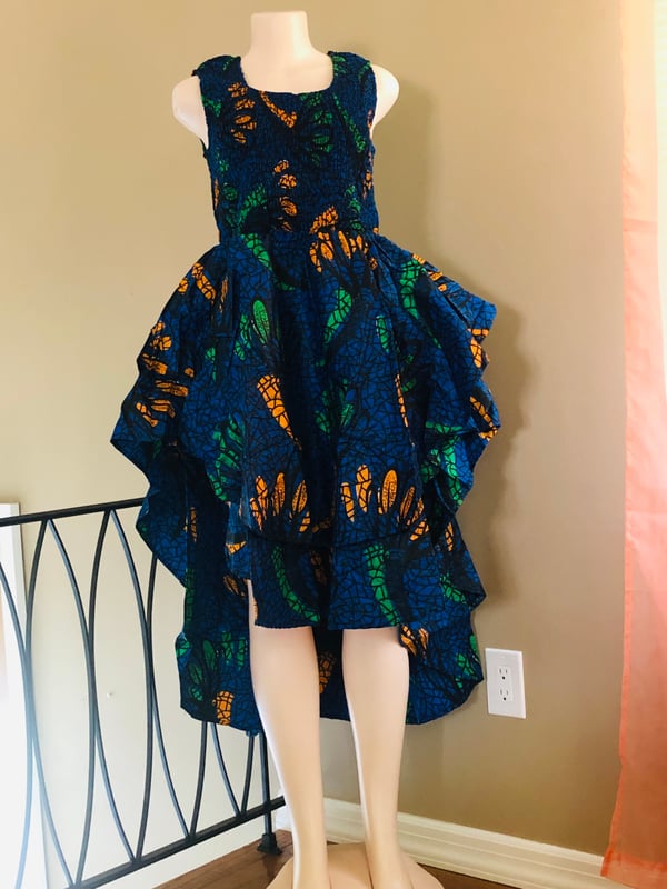 Image of High-Low Dress with Hair Wrap/one size