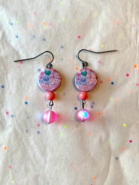 Image 1 of Origami Mod Podge Earrings (Pink)