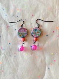 Image 3 of Origami Mod Podge Earrings (Pink)