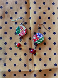 Image 2 of Origami Mod Podge Earrings (Red)