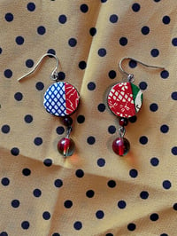 Image 3 of Origami Mod Podge Earrings (Red)