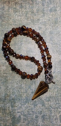 Tiger Eye Pendlum Necklace
