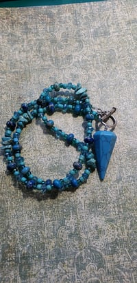 Image 1 of Turquoise Howlite Pendulum Necklace