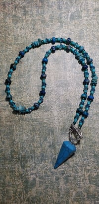 Image 2 of Turquoise Howlite Pendulum Necklace