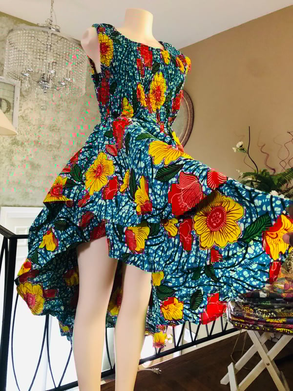 Image of Short Sleeve High-Low Dress
