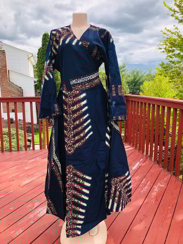 Image of Long dress 100% cotton ankara fabric /one size 