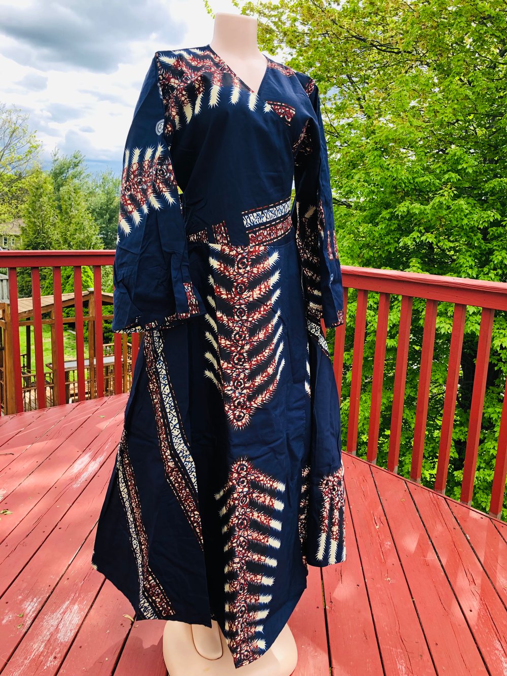 Image of Long dress 100% cotton ankara fabric /one size 