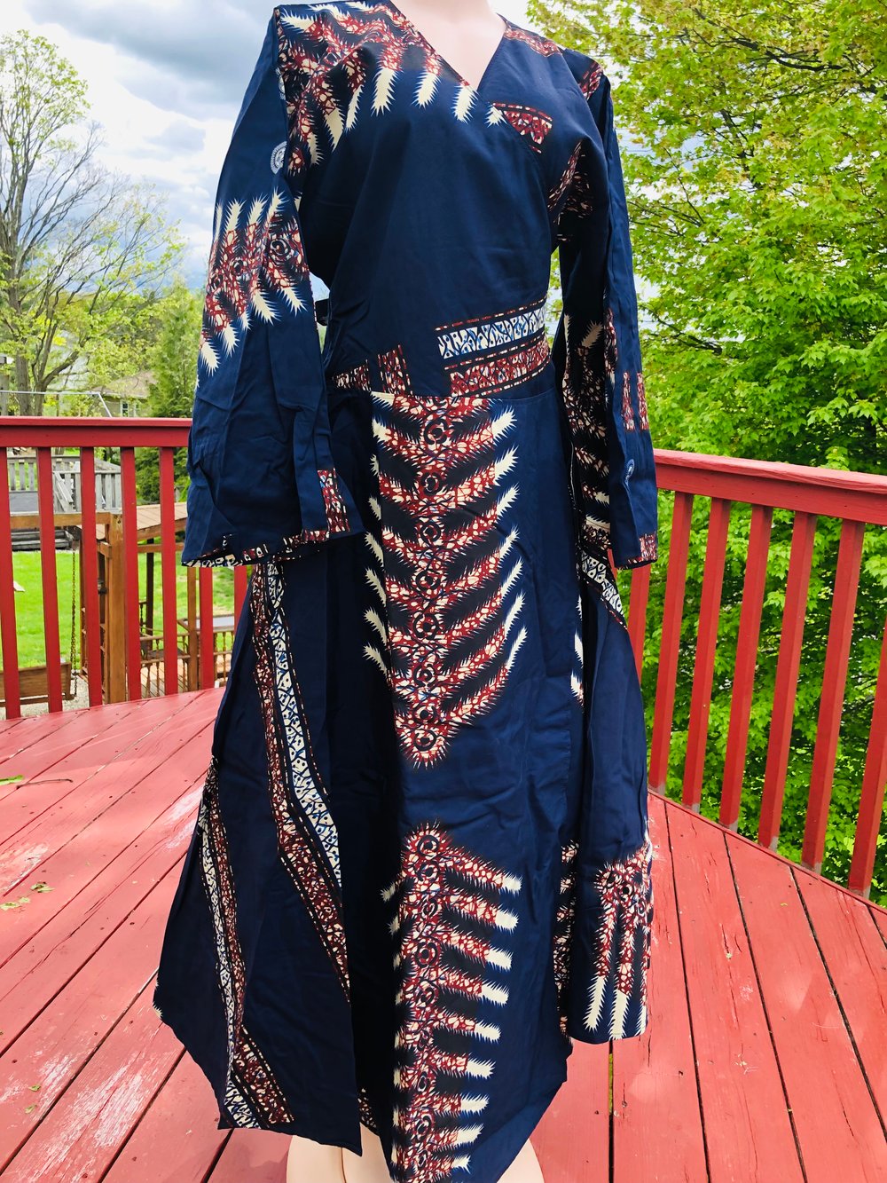 Image of Long dress 100% cotton ankara fabric /one size 